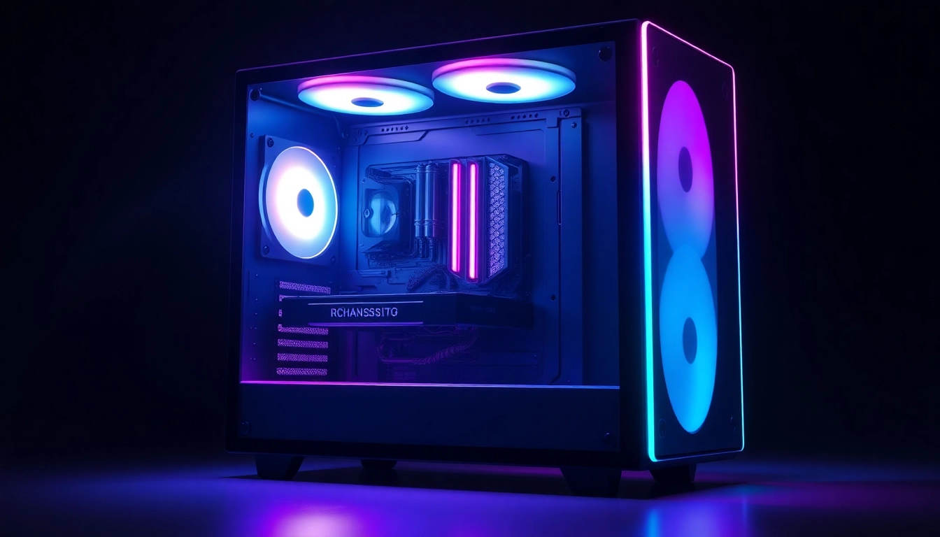 Showcase a sleek PC CASE Manufacturer's design highlighting unique RGB features and modern aesthetics.