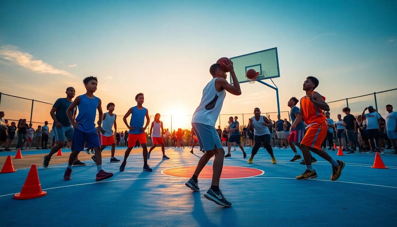 Engaged youth training at Takeover Basketball Academy showcasing skills and teamwork in a vibrant setting.