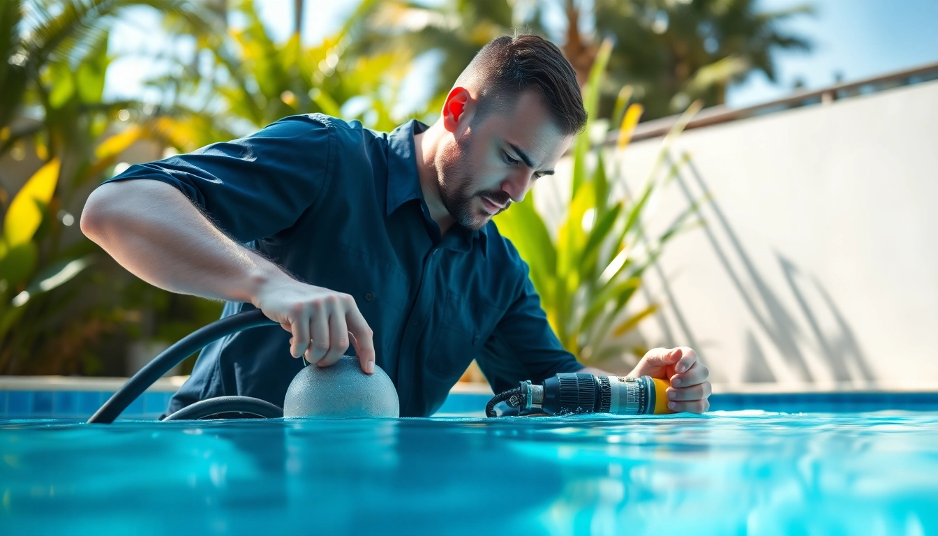 Providing expert swimming pool service Pinellas County with professional maintenance techniques in a vibrant setting.