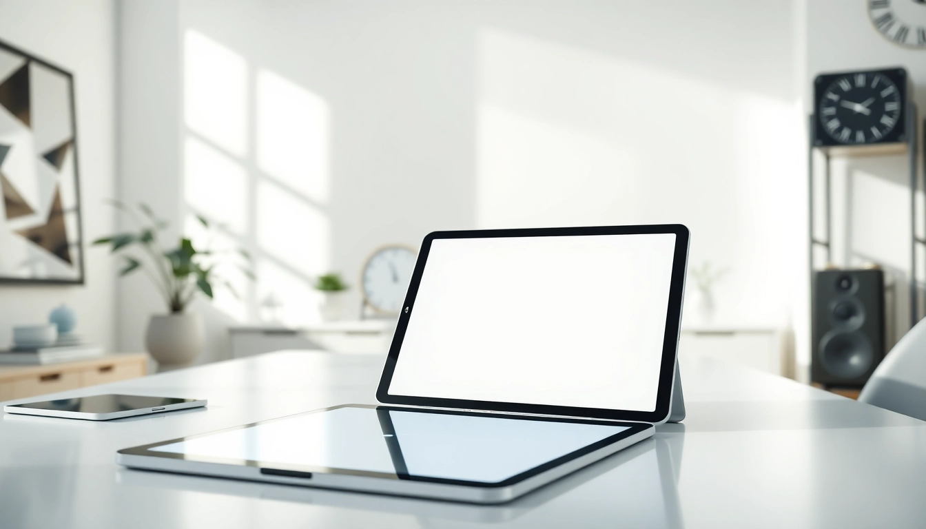Buy iPad Pro in a modern desk setting showcasing its sleek design and vibrant display.