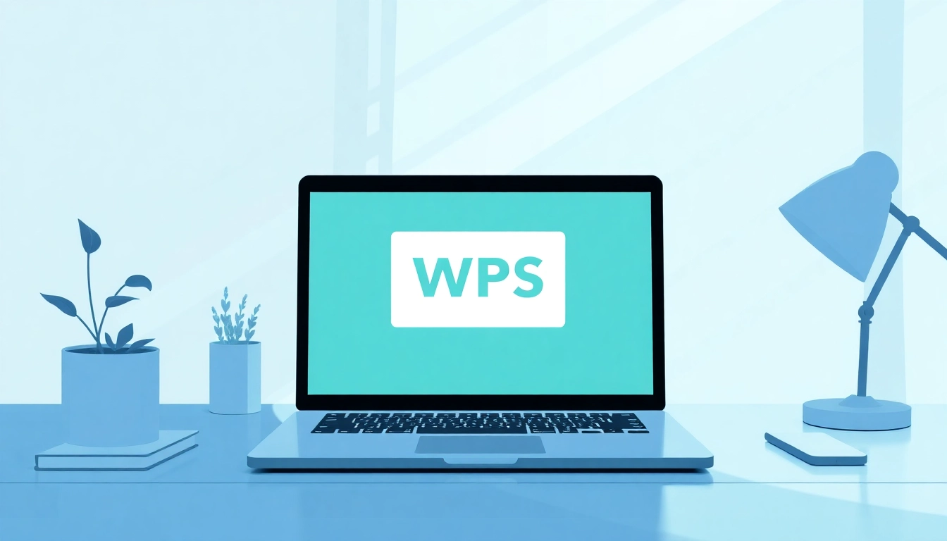 WPS software interface showcased on a modern laptop in a stylish workspace.