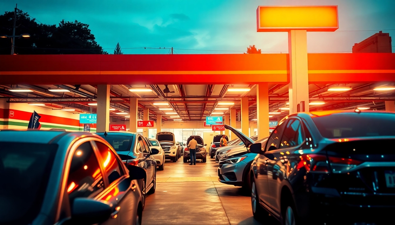 Showcase a professional car service Atlanta experience with expert mechanics efficiently servicing vehicles.