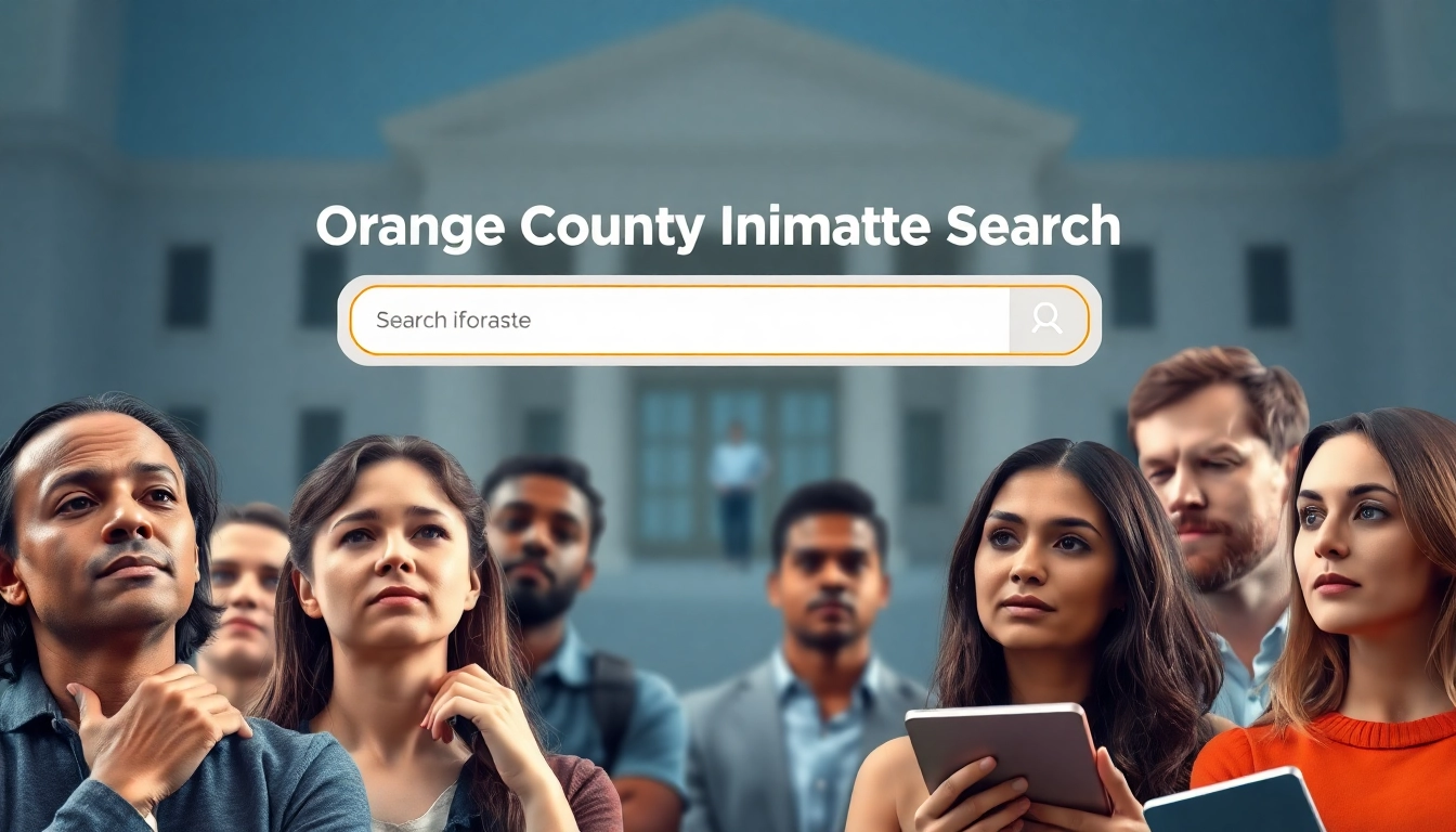 Perform quick orange county inmate search through a modern digital interface, displaying user-friendly elements.