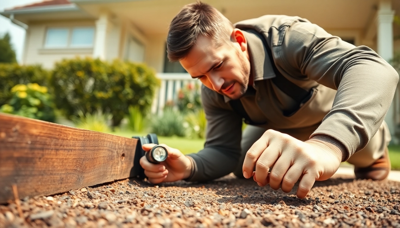 Expert applying termite treatments for effective pest control in residential settings.