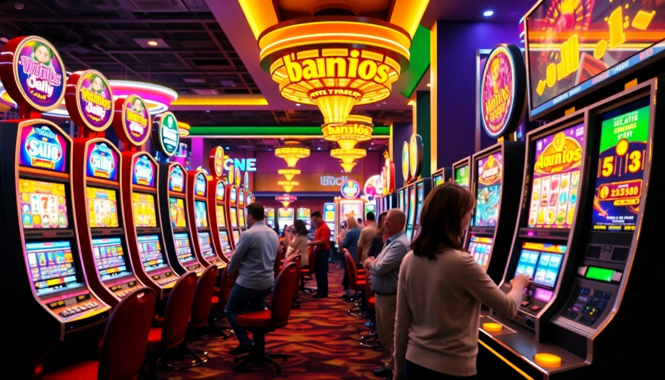 Jelajahi game slot yang seru di tengah keramaian kasino yang penuh warna.