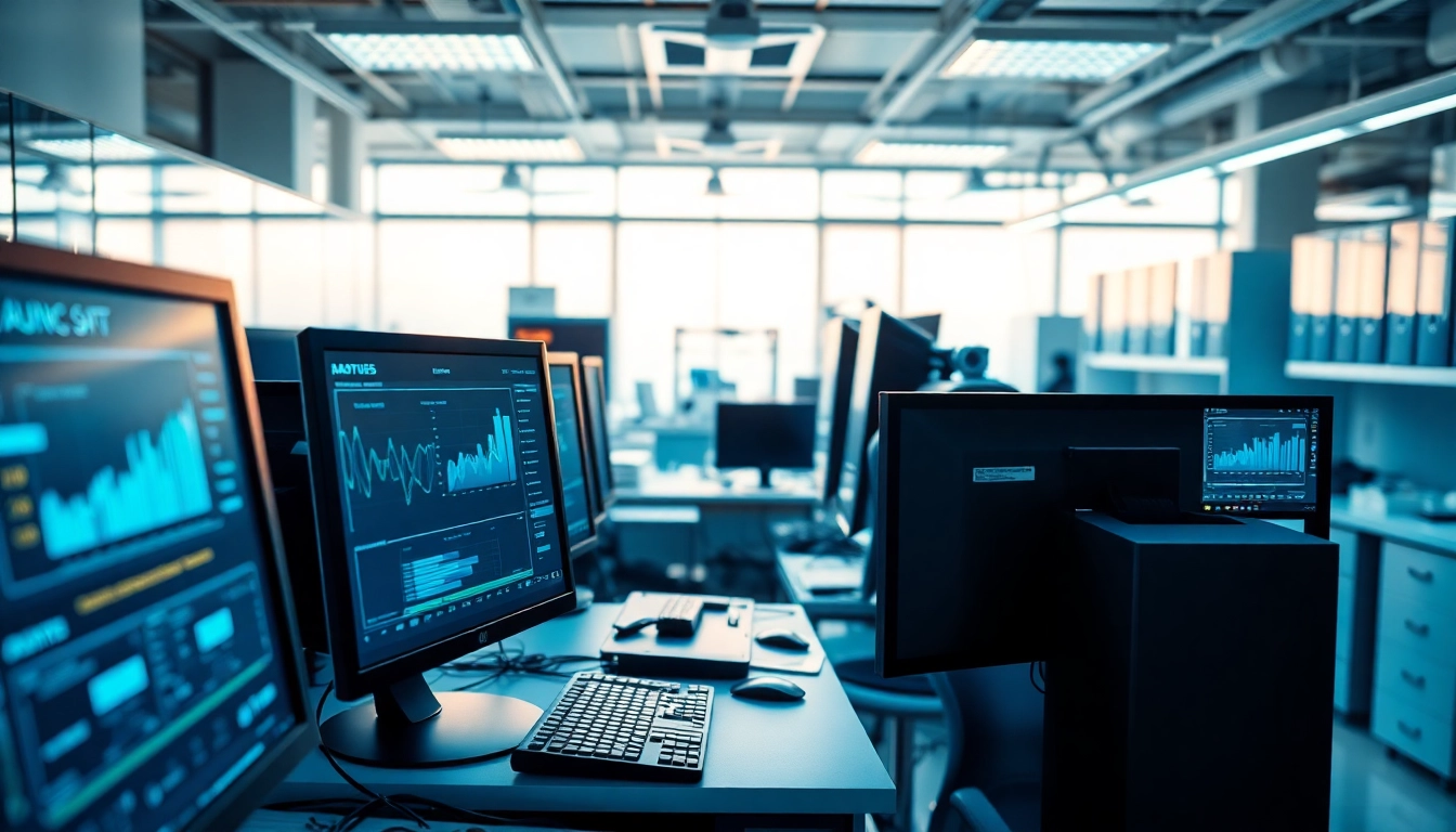 Analyze text with ai detection tools in a modern laboratory setting featuring advanced technology.