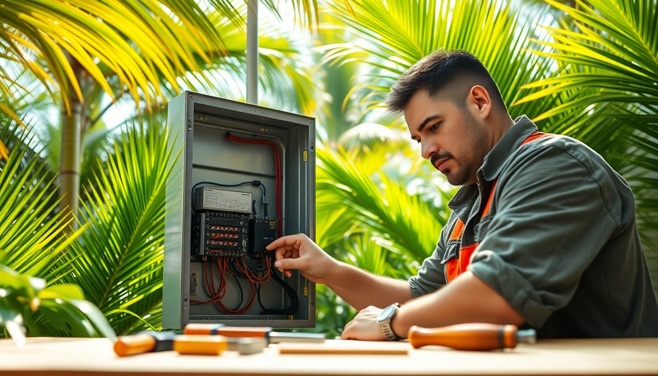 Electrician apprenticeship in Hawaii showcasing a student working on a residential electrical panel.