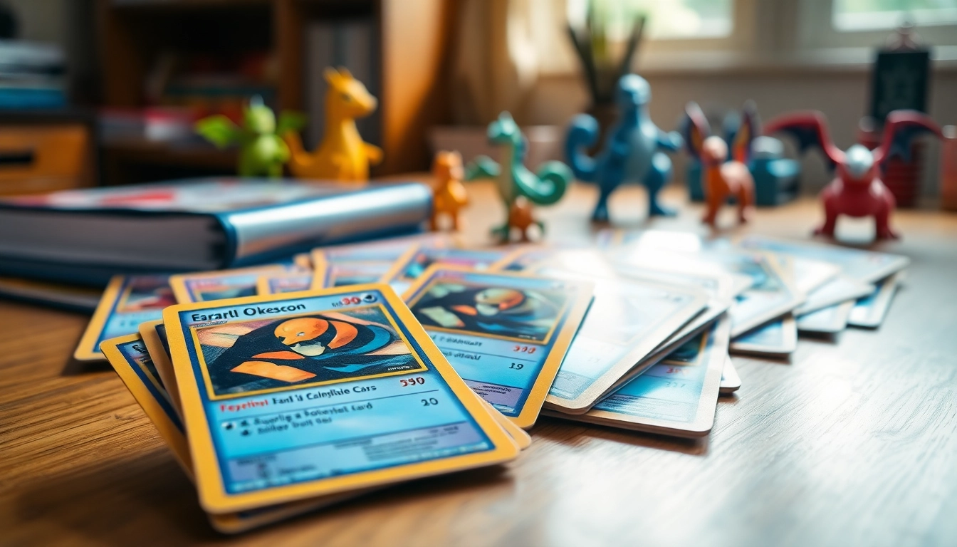 Showcasing Pokémon cards India, a vibrant collection displayed with rare cards and collectibles.