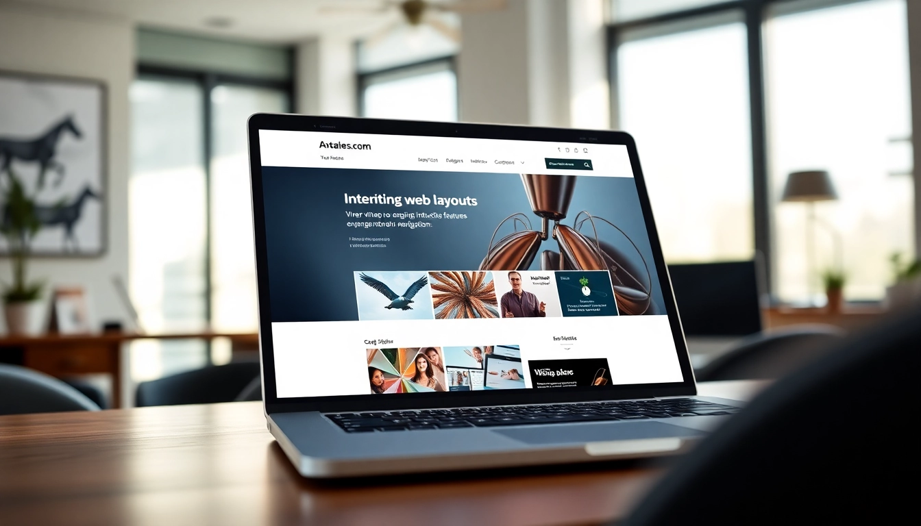 Engage with a vibrant interface of http://Avtales.com showcased on a sleek laptop.