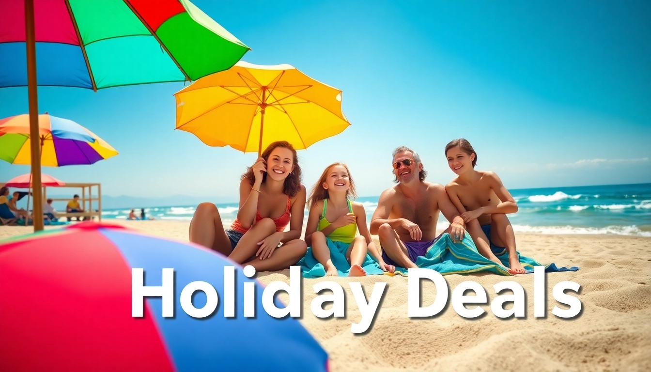 Unforgettable holiday deals featuring a family enjoying vibrant beach time together.