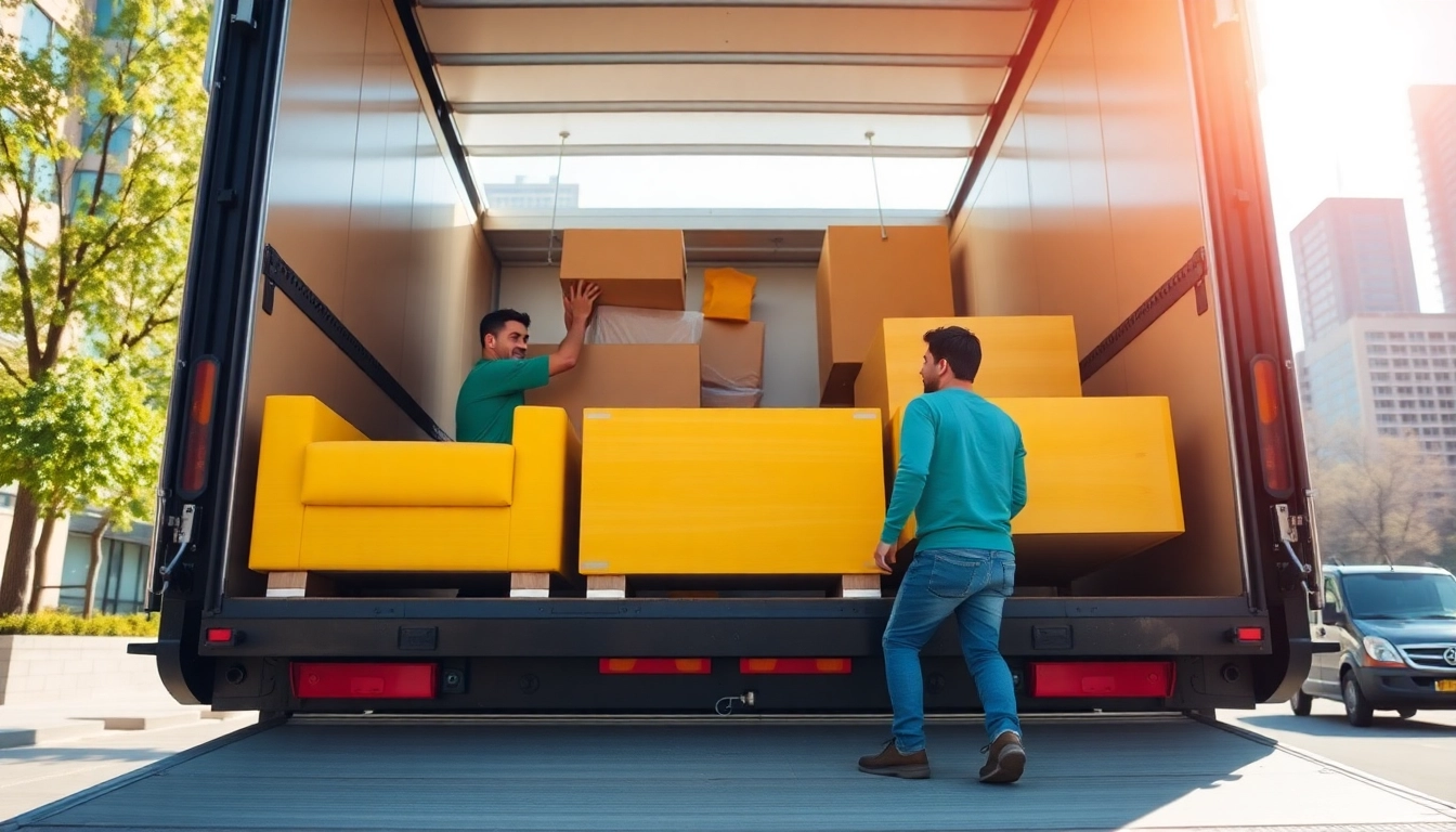 Best moving company Toronto professionals loading furniture during a bright day in the city.